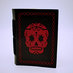 Red and Black Leather Journal - The Cranio Collections