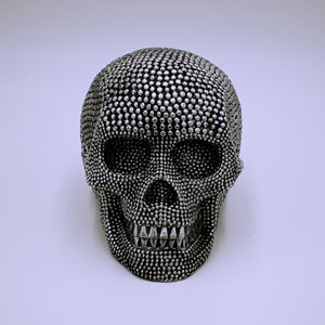 Studded Silver Skull Sculpture - The Cranio Collections